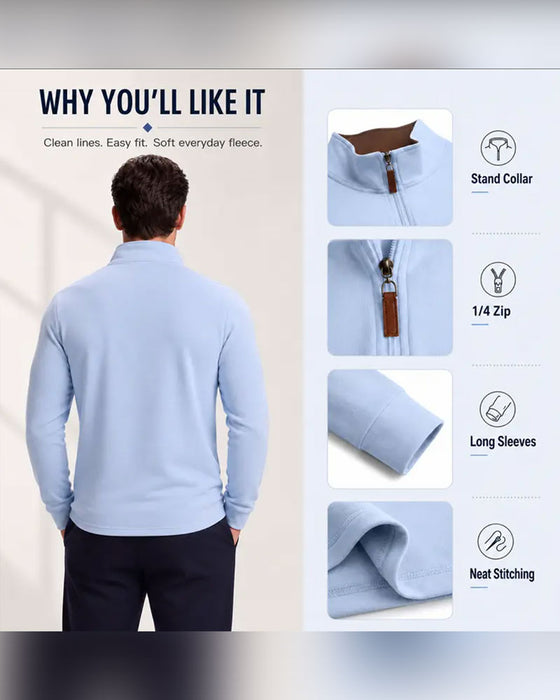 Herre Sweatshirt Halv-Zip Ståkrage Langermet