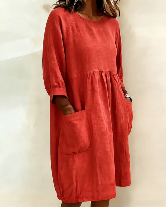 Kjole Trekvarts Erme Løs