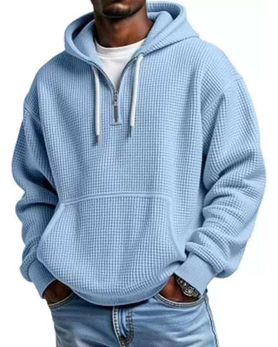 Hoodie Herre Solid Glidelås Pullover