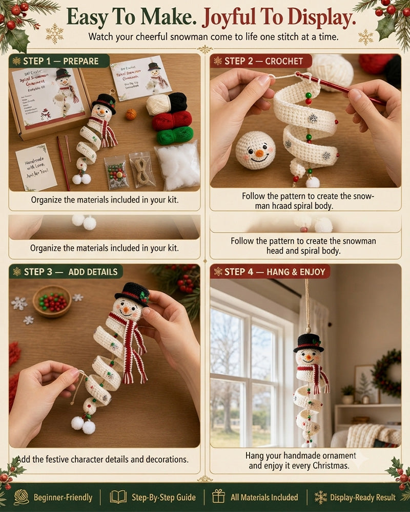 ☃️ DIY Kit Snømann I Spiral Hekling