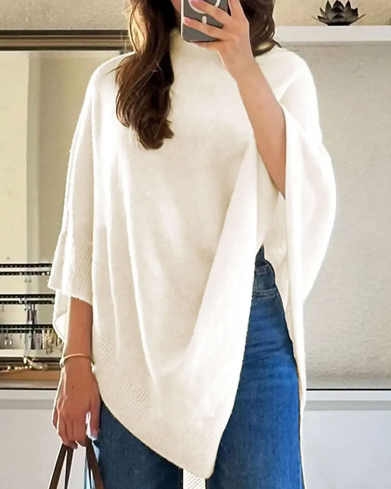 Pullover Høy Hals Asymmetrisk