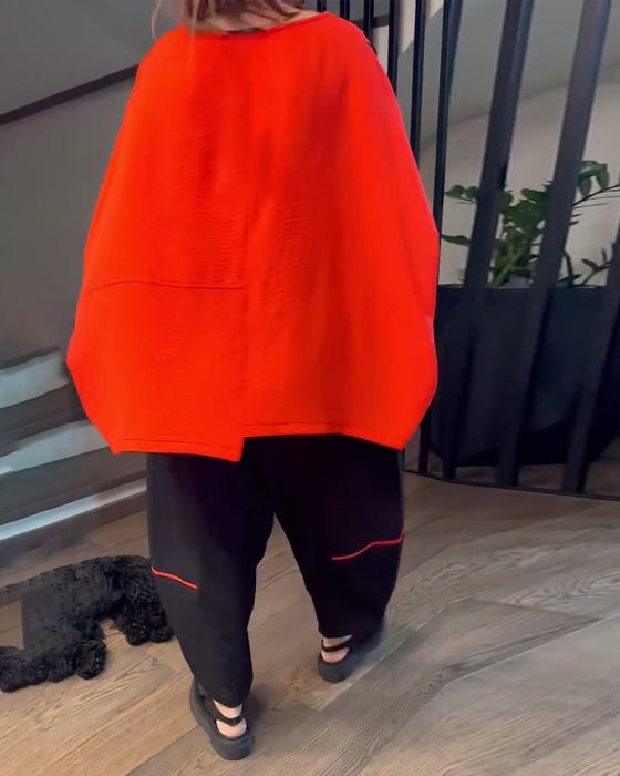 Sett Med Løse Bloomers Casual Fargeblokkering