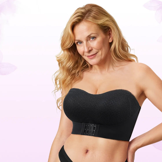 Sklisikker Komfortabel Strapless Push-Up BH Med Foran Spenne