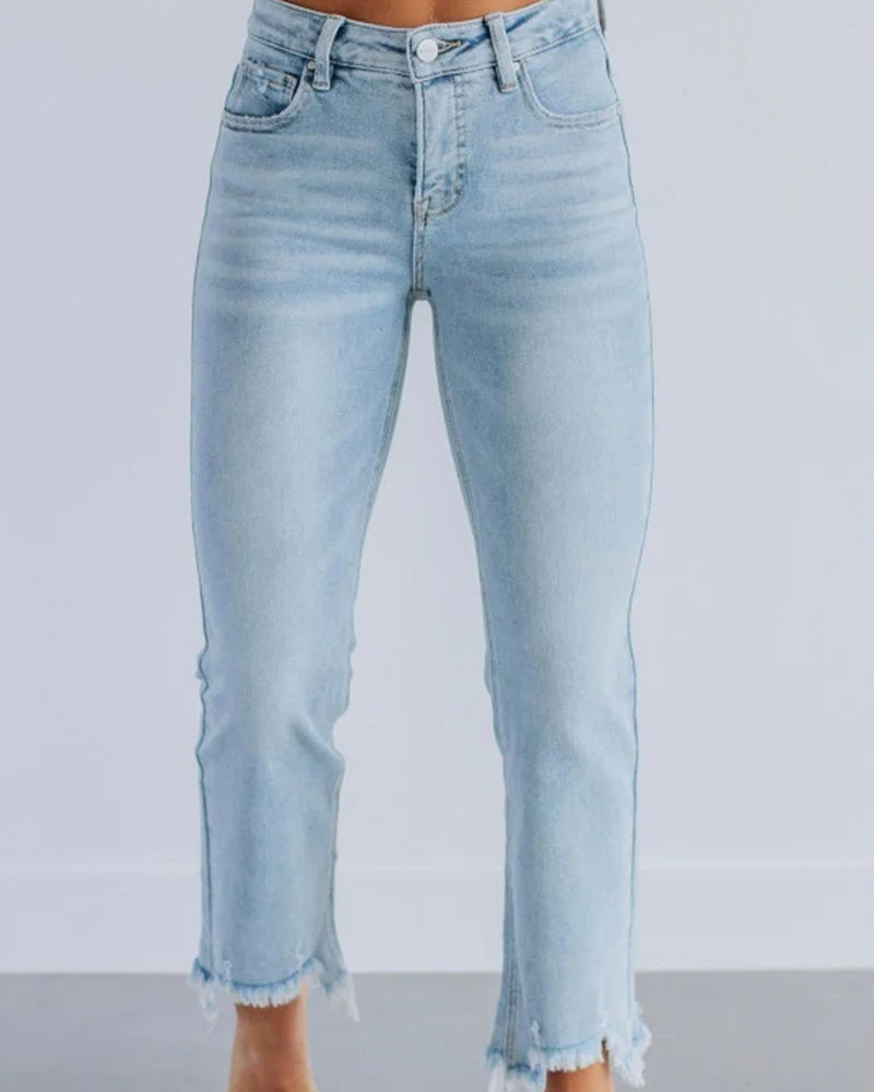 Jeans Hofteløftende Utsvingte Cropped