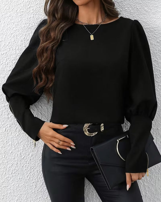 Bluse Glidelås Bobleermer
