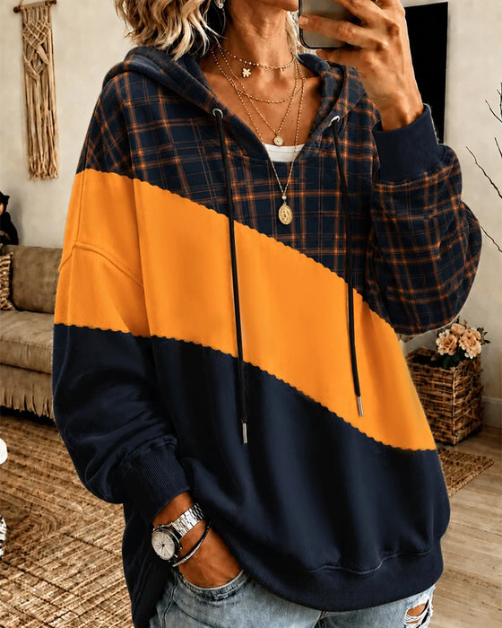 Hoodie Hetter Kontrast Avslappet