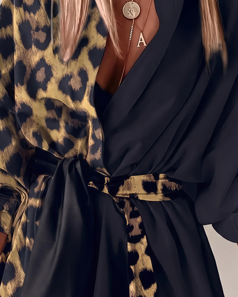 Kjole Leopard Lappeteppe Knyt