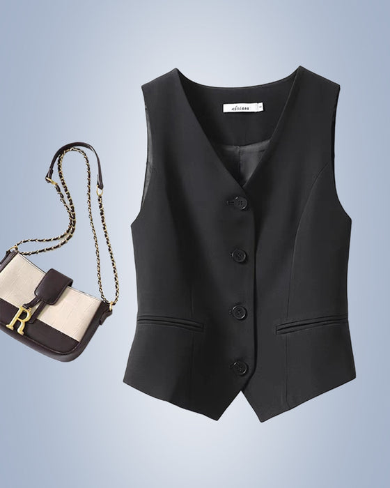 Ensfarget vestjakke for damedress