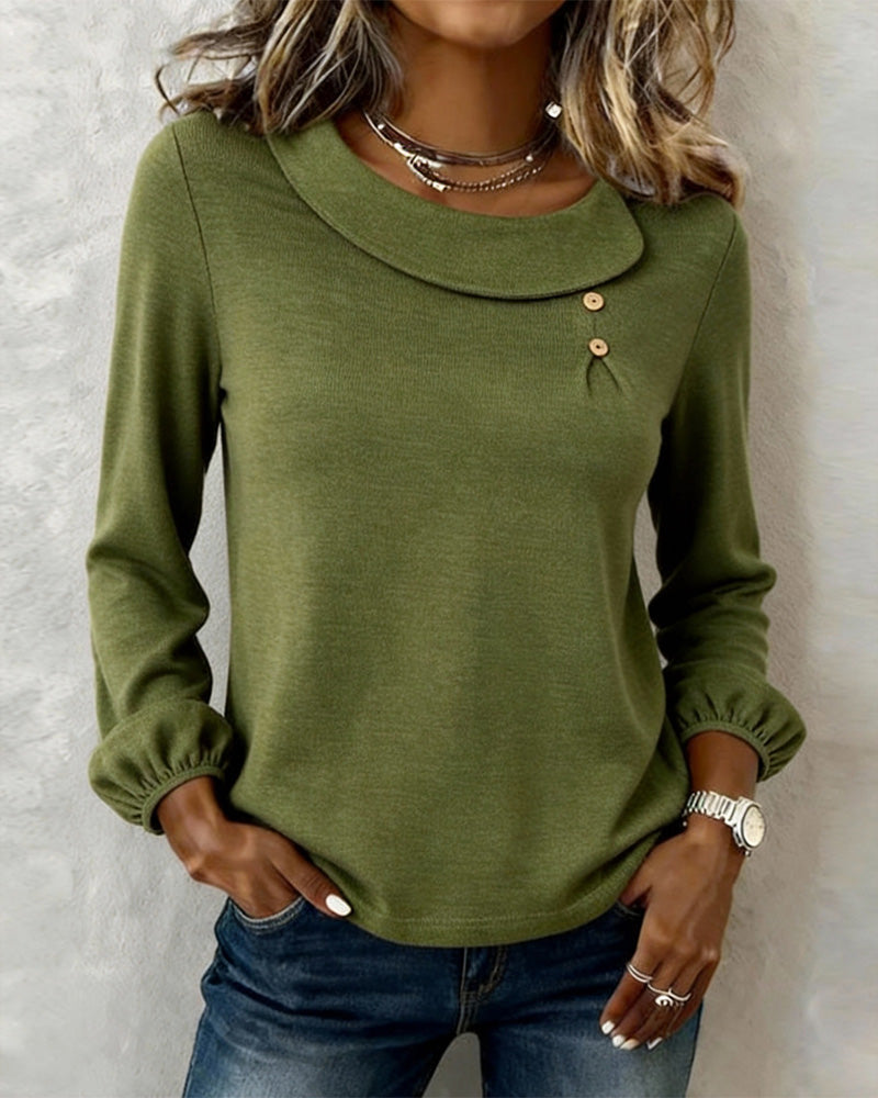 Topp Knapp Detalj Langermet