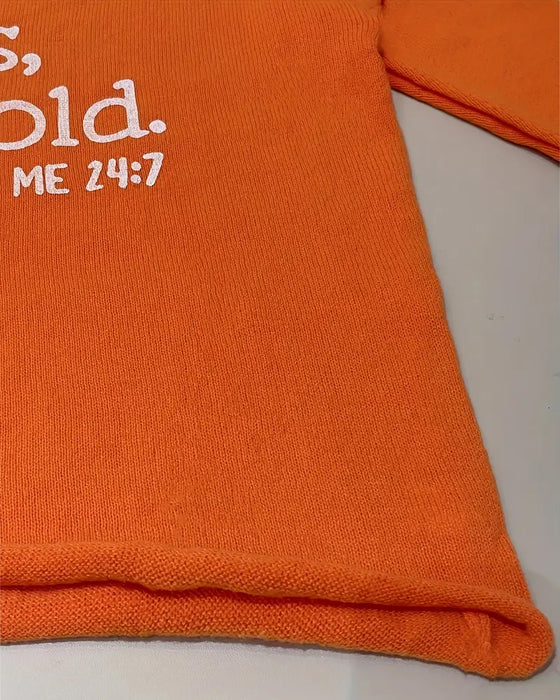 Genser V-hals Bokstavtrykk Løs Casual