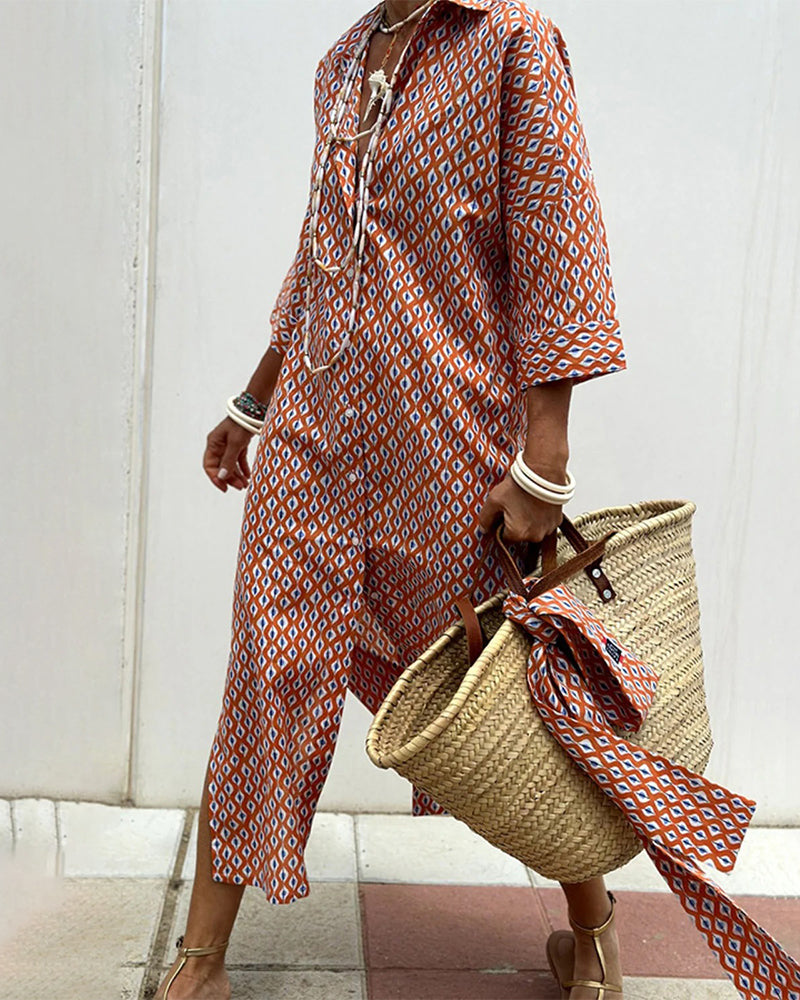 Kjole Med Sidesplitt Skjorte