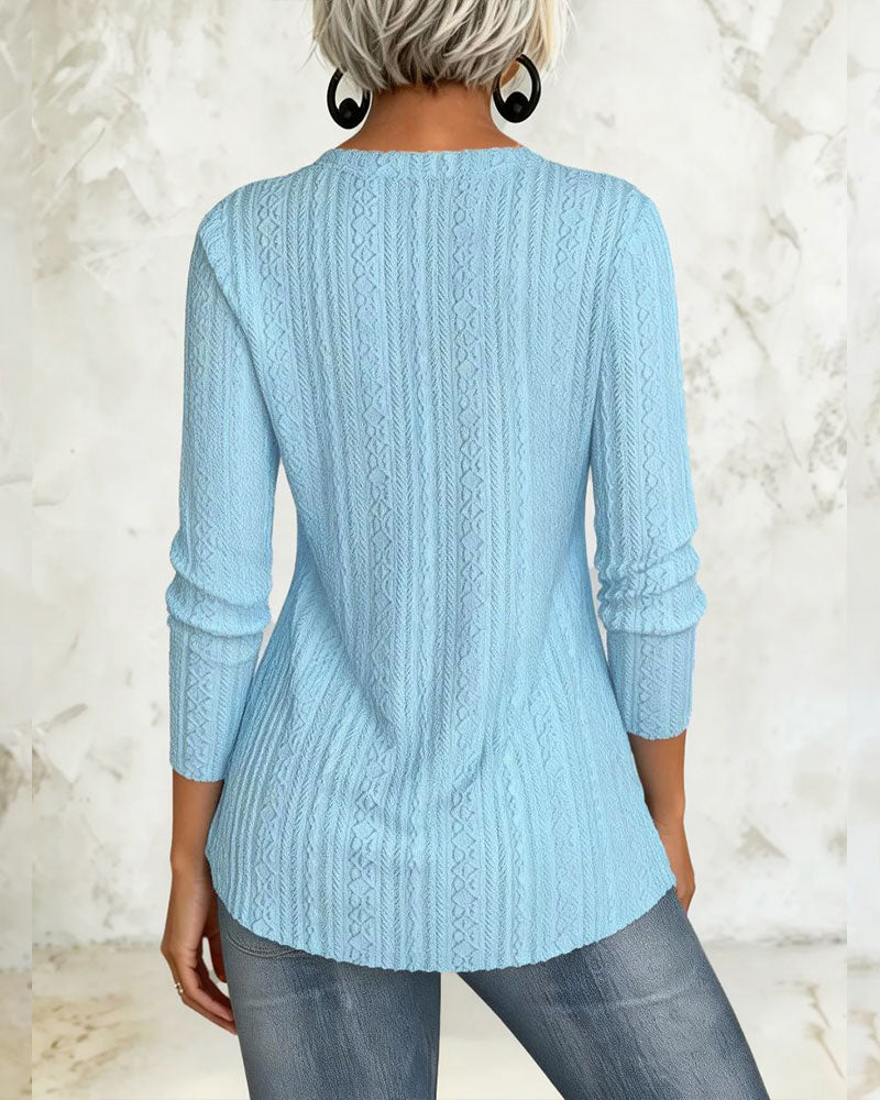 Bluse Solid Knapp Casual