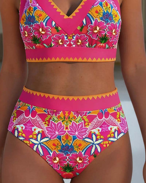 Bikini Etnisk Blomstrende V-Hals
