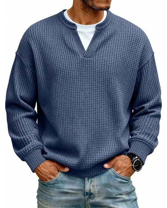 Sweatshirt Herre Rund Hals Falsk Lagdelt