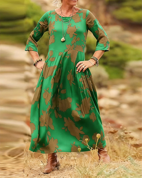 Kjole temperament retro trykt