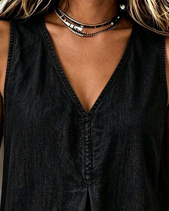 Tank Topp V-Hals Denim
