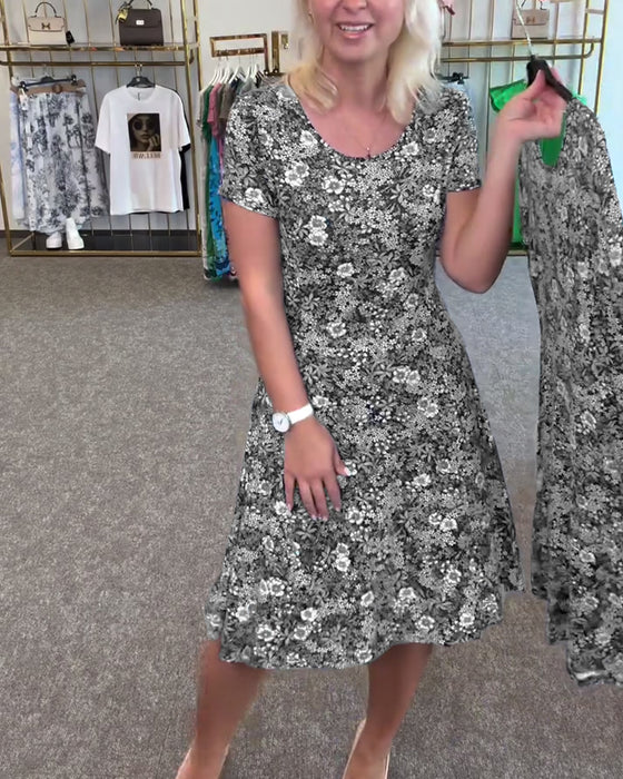 Kjole Stilfull Smal Midje Trykt