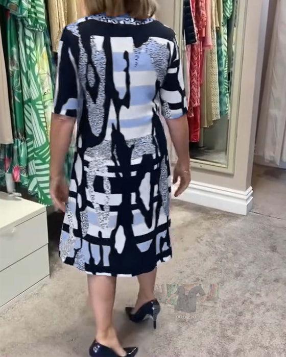 Midikjole med leopardmønster for kvinner