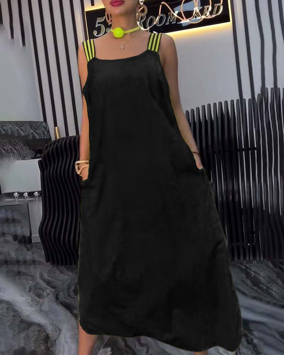 Kjole Med Spliced Suspender Løs