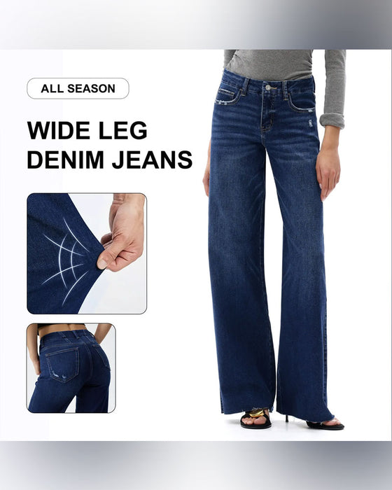Jeans Lomme Knapp Vide Bein