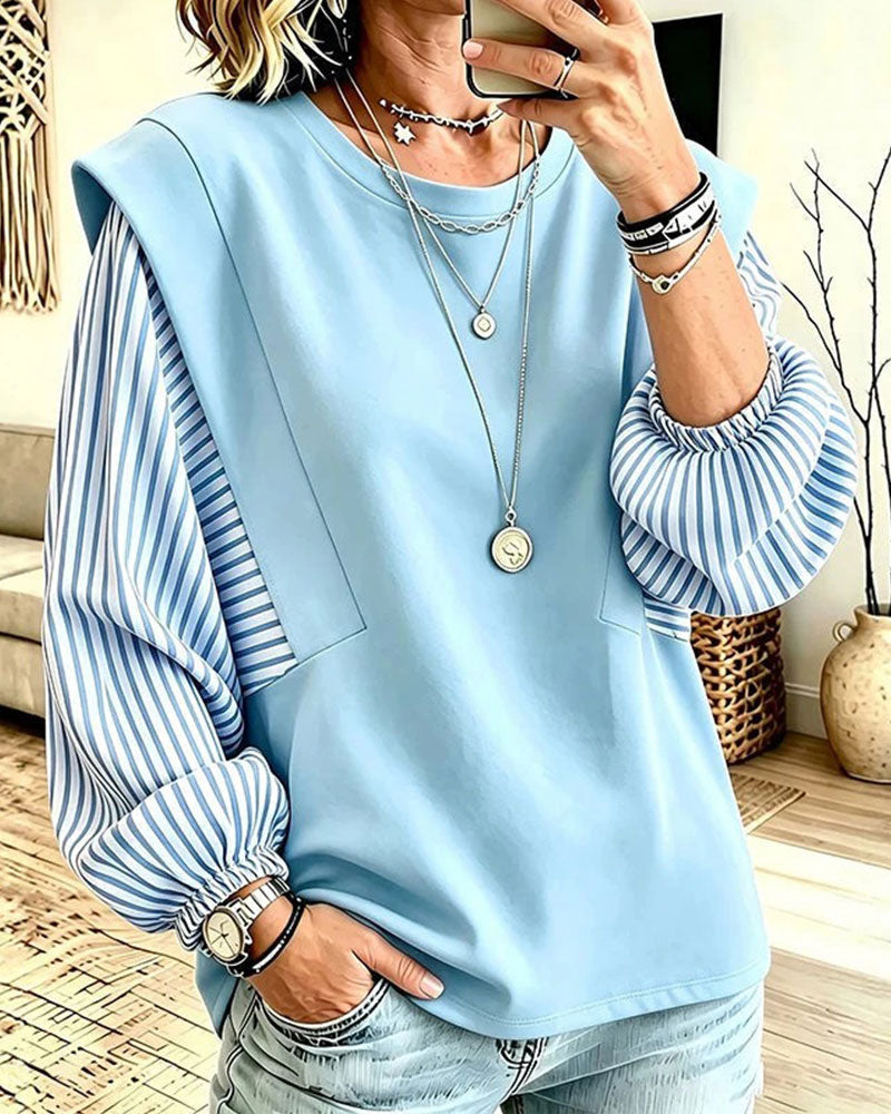 Sweatshirt Stripet Lang Erme Lappeteppe