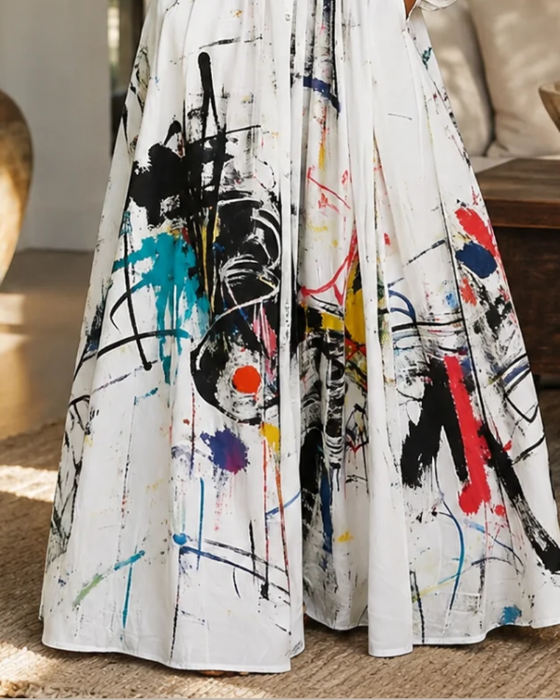 Kjole Kunst Sprut Graffiti Jakkeslag Skjorte