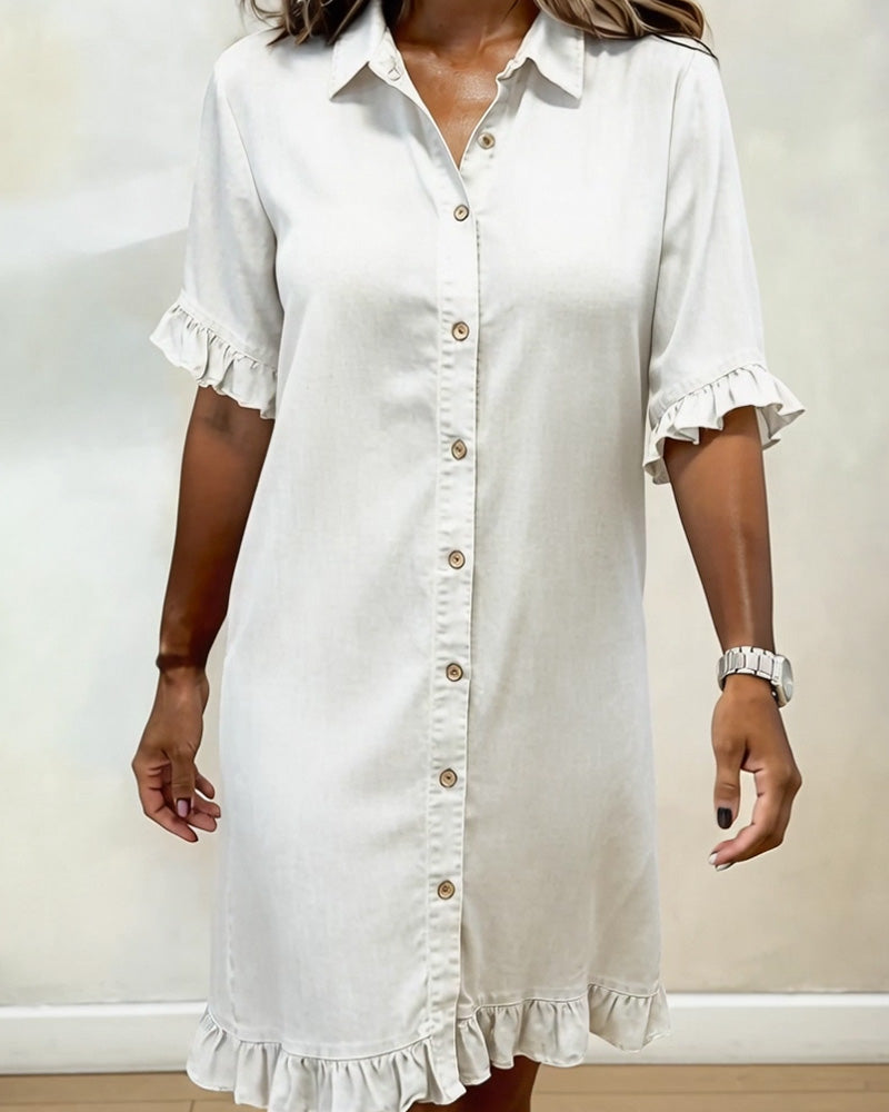 Kjole Denim Rysjer Skjorte