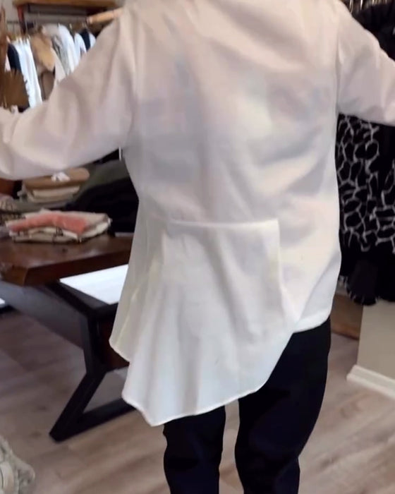 Skjorte Uregelmessig Krage Ensfarget