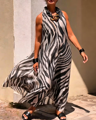Kjole Halterhals Trykt Mønster Maxi