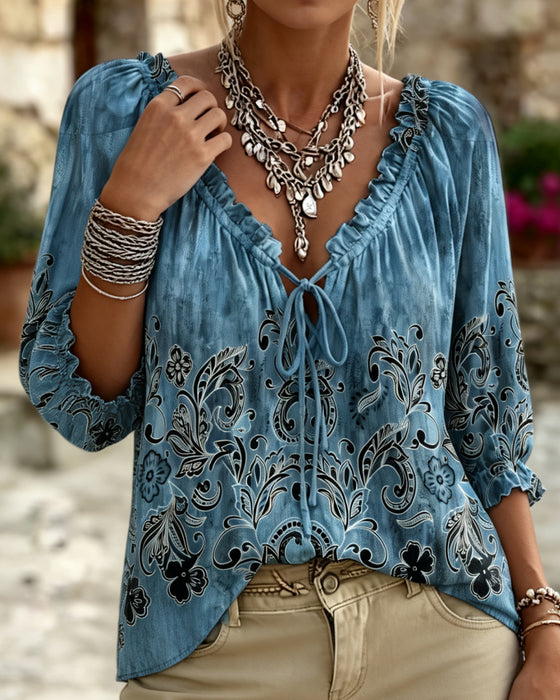Bluse Boble Tre Kvarter Erme Slips