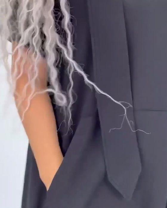 Kjole Ensfarget Hettegenser Casual