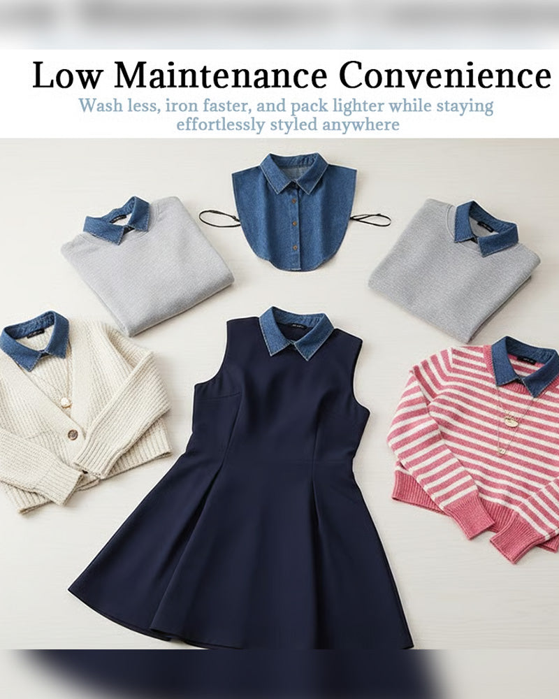 Krage Klassisk Edgy Denim Falsk