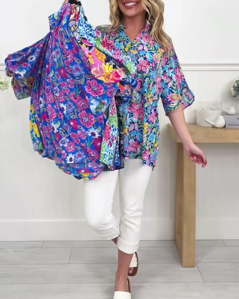 Topp Tropisk Blomstret Kortermet