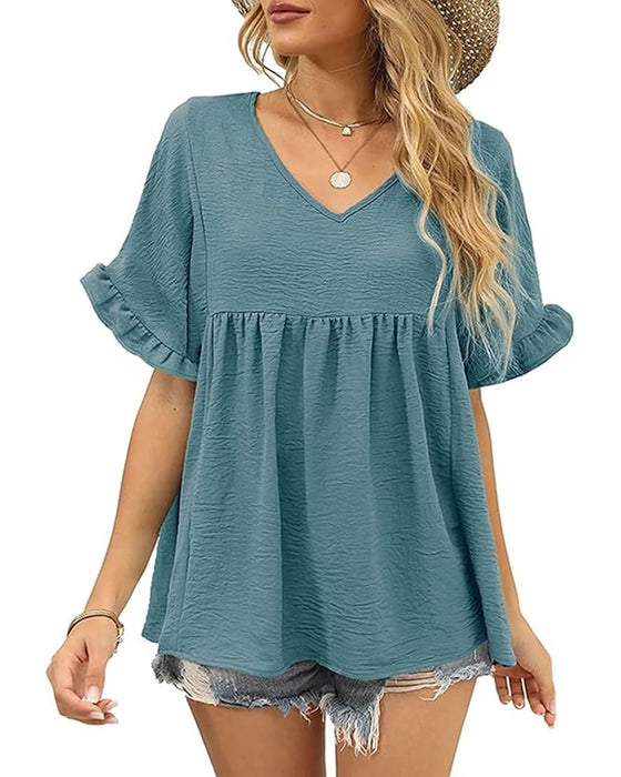 Bluse Avslappnet Rysje Loose Fit