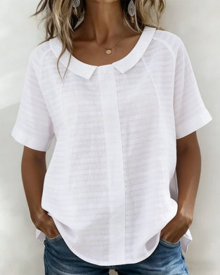 Bluse Teksturert Peter Pan Krage