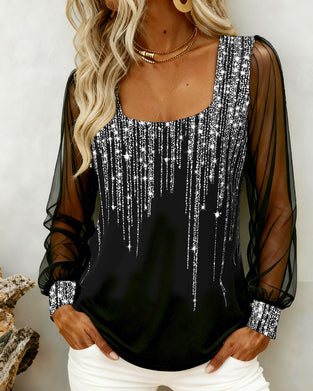 Stilfull Langermet Topp Med Lappetæktsdetaljer