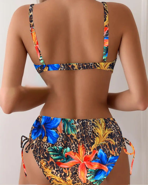 Bikini Bralette Leopard Blomsterprint