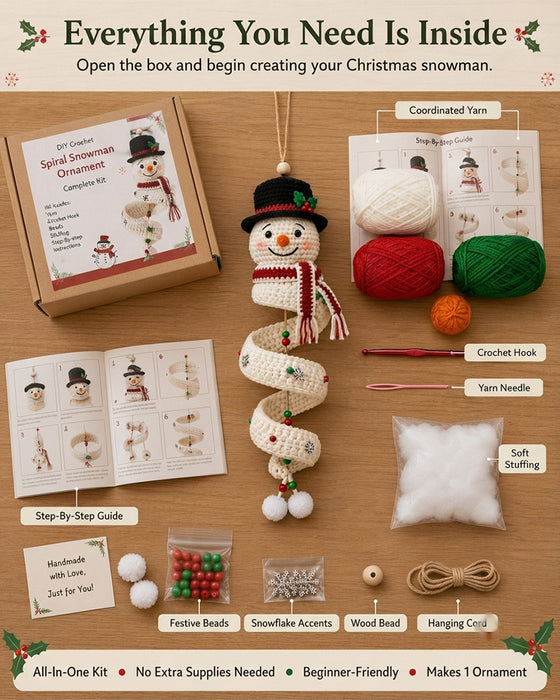 ☃️ DIY Kit Snømann I Spiral Hekling