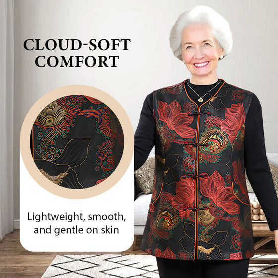 Vest Retro-Chic Oriental Blomsterbroderi