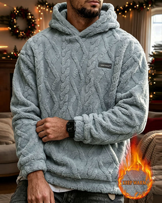 Menn Vinter Jacquard Mønster Hoodie