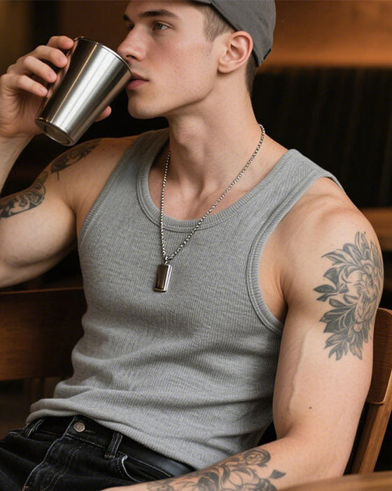 Tank Topp Herre Bomull Fitness