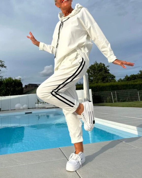 Kasual To - delssett Med Damenes Kapuzenhodeie Og Bukser