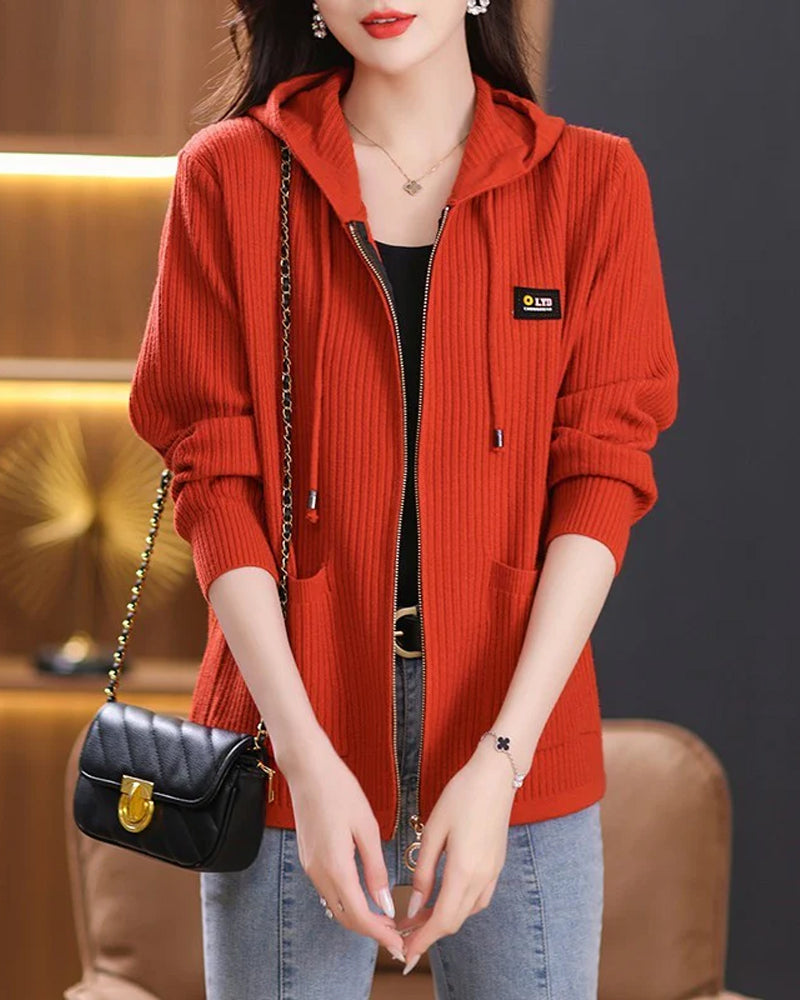 Jakke Med Glidelås Og Hette