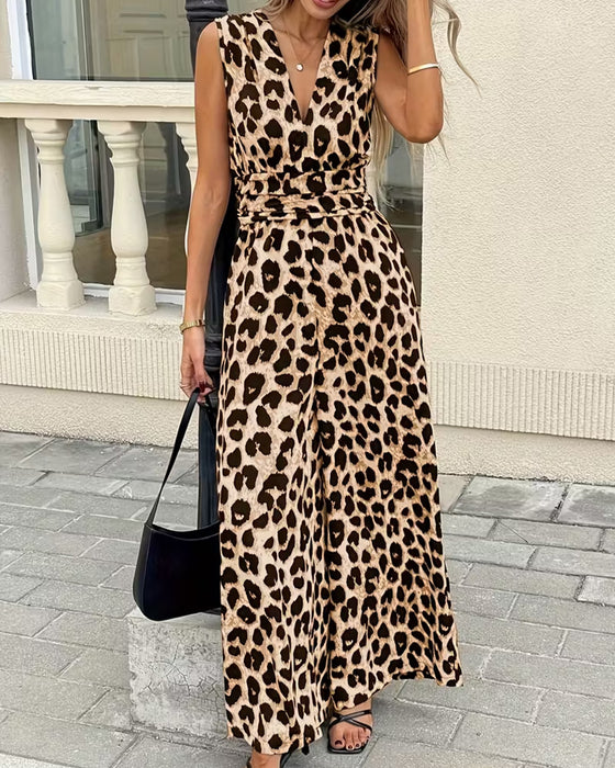 Hoppdrakt Leopard Trykk Ermeløs