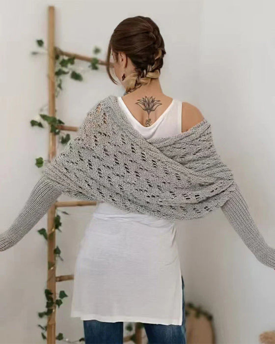 Skjerf Sjal Kvinner Modisk Strikket