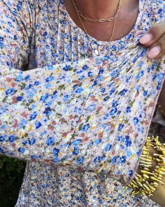 Puffermet Blomstret Rynket Topp