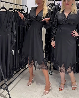 Sexy V-Halset Lappverkskjole