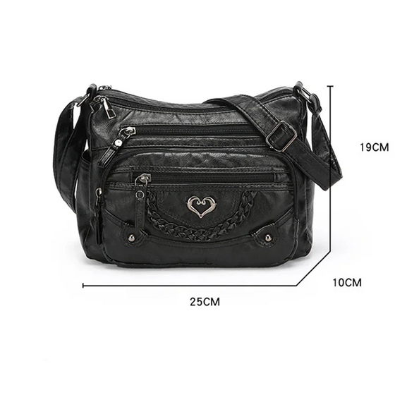 Dame Myk PU Lær Multi-Lomme Crossbody Veske