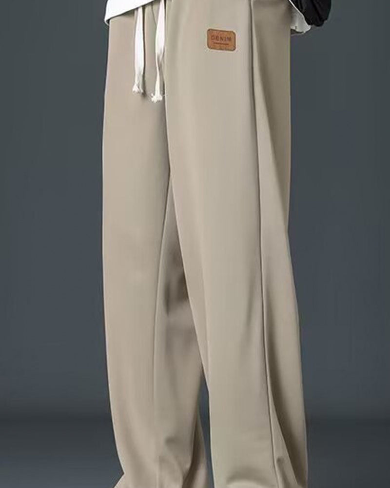 Herrer Bukse Avslappnet Snøre Rett Ben