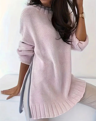 Genser Med Rund Hals Og Kontrastfarge